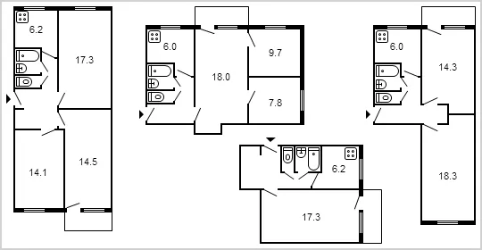 Планировки типовых квартир
